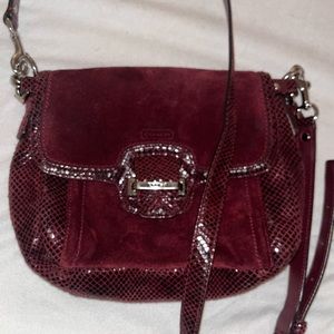 Suede coach purse